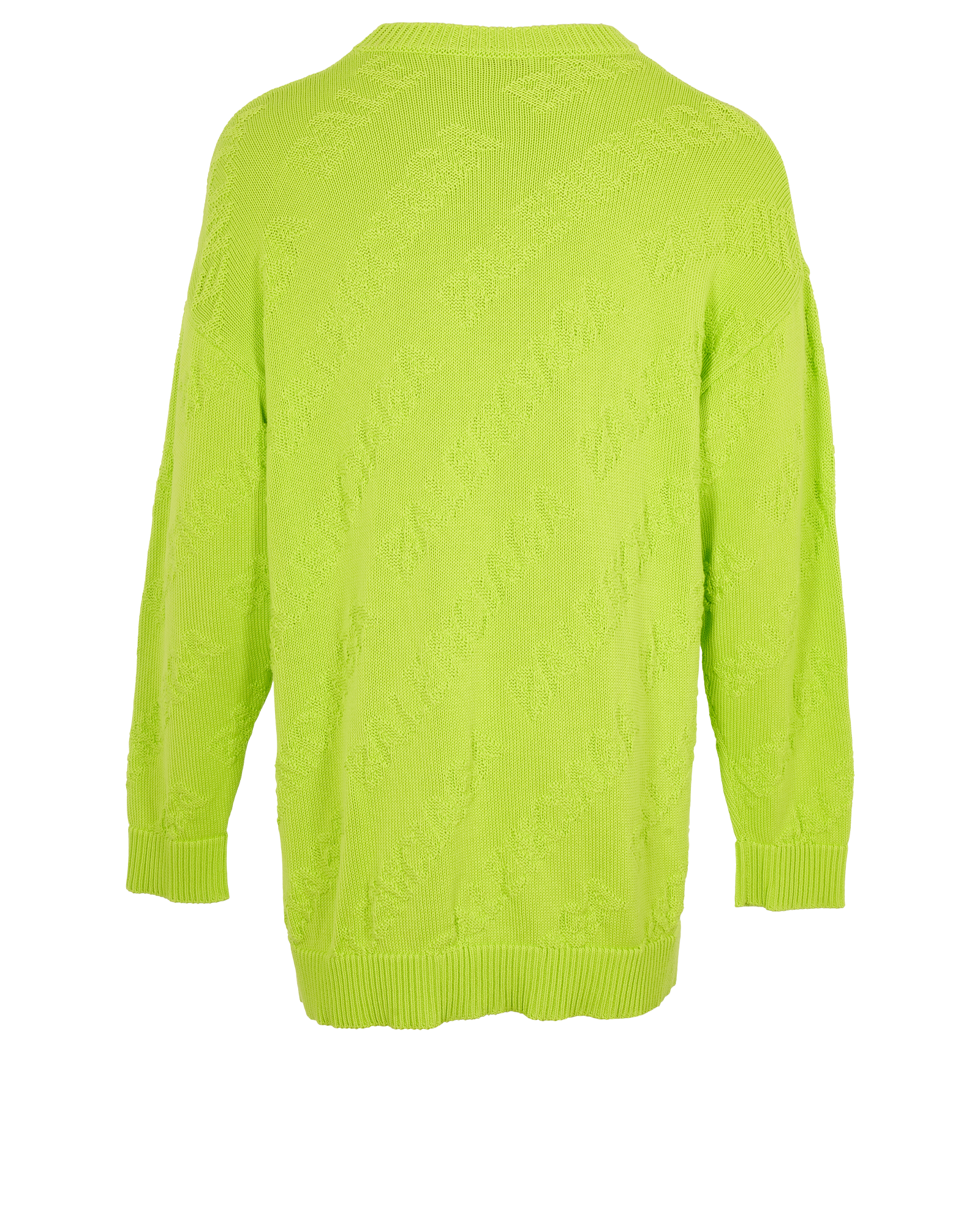 Balenciaga Crewneck 3D Knit Jumper, &pound;220, Clothing, Green, Cotton, Back view