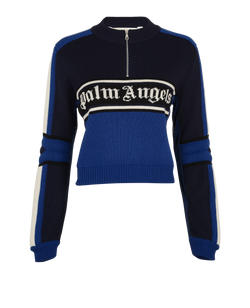 Palm Angels Race Jumper, Wool/Acrylic, Blue, Sz M, 2*