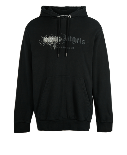 Palm Angels Rhinestone Logo Hoodie, front view