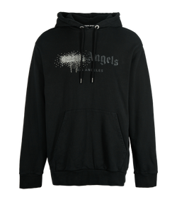 Palm Angels Rhinestone Logo Hoodie, Cotton, Black, Sz XL, 2*