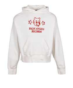 Palm Angels Records Hoodie, Mens, Cotton, White, Sz XS, 2*