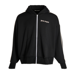 Palm Angels Hooded Track Jacket, Mens,Polyester, Black, Sz S, 3*