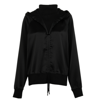 Palm Angels Mock-Neck Hoodie, &pound;120, Clothing, Black, Polyester, Front view