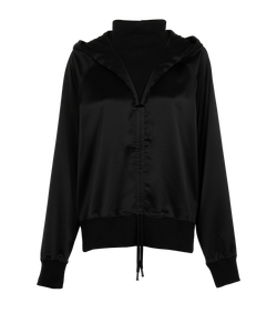 Palm Angels Mock-Neck Hoodie, Triacetate, Black, Sz M, 2*