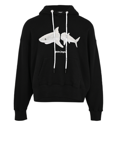 Palm Angels White Shark Hoodie, &pound;150, Clothing, Black, Cotton, Front view