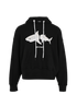 Palm Angels White Shark Hoodie, &pound;150, Clothing, Black, Cotton, Front view