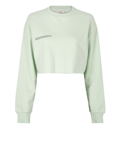 Pangaia 365 Cropped Hoodie, &pound;25, Clothing, Green, Cotton, Front view
