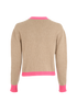 Prada Contrast Trim Cardigan, &pound;180, Clothing, Beige/Pink, Cashmere, Back view
