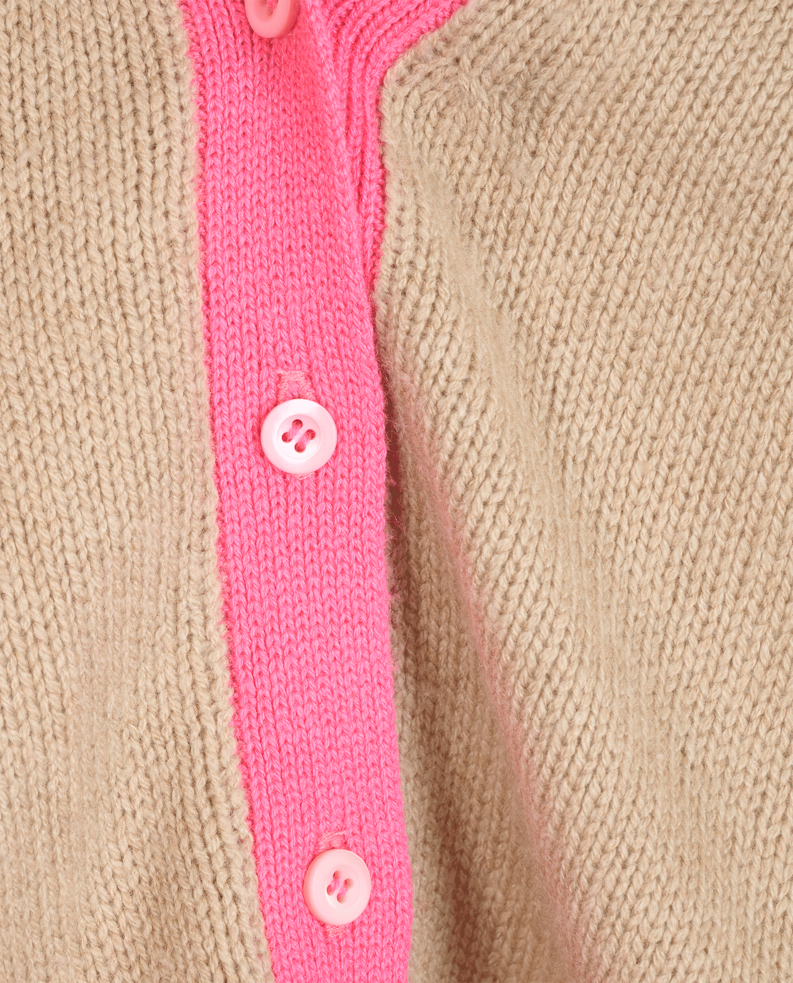 Prada Contrast Trim Cardigan, &pound;180, Clothing, Beige/Pink, Cashmere, Other view