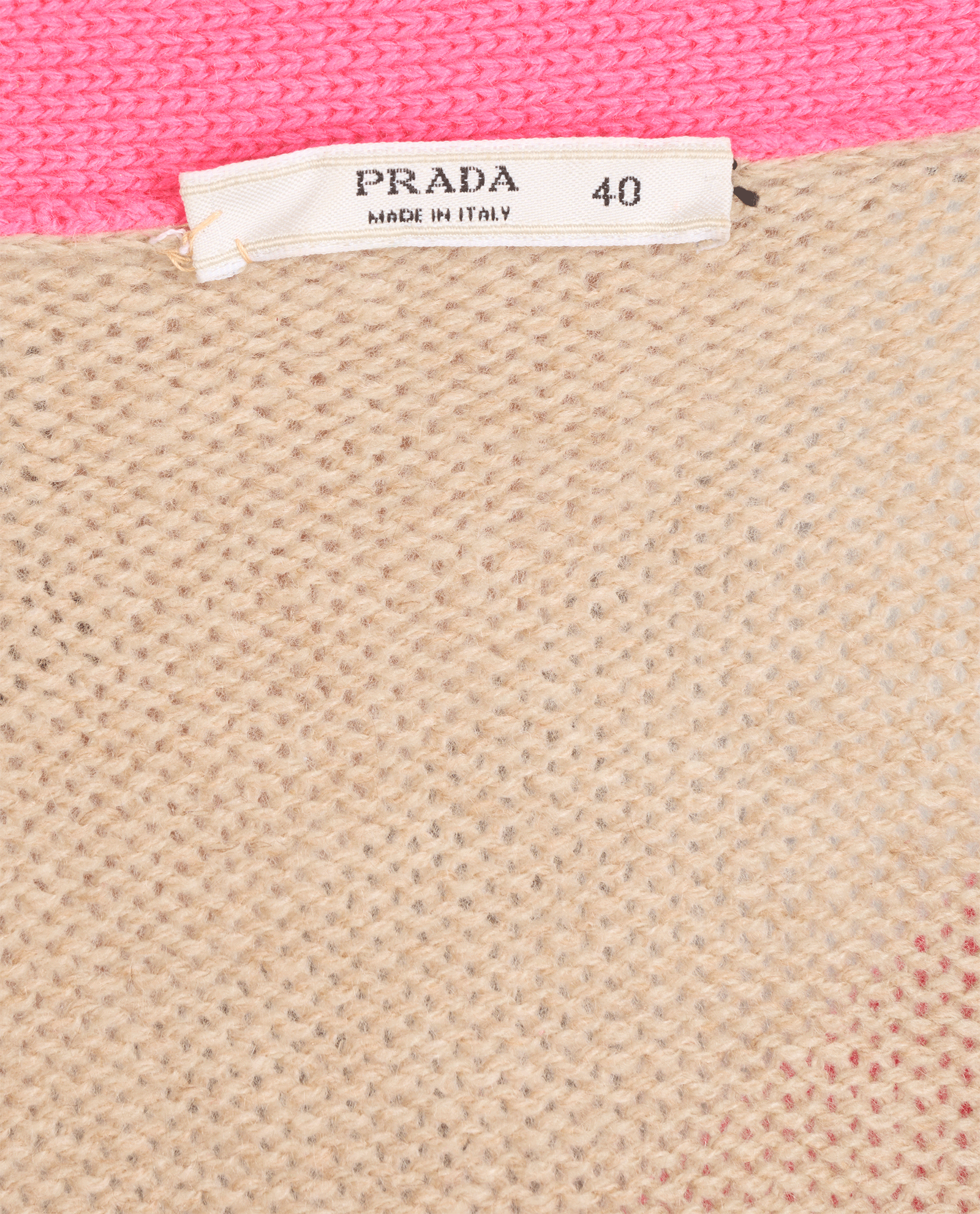 Prada Contrast Trim Cardigan, &pound;180, Clothing, Beige/Pink, Cashmere, Other view