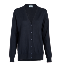Prada Cardigan, Wool, Navy, Sz10, 3*