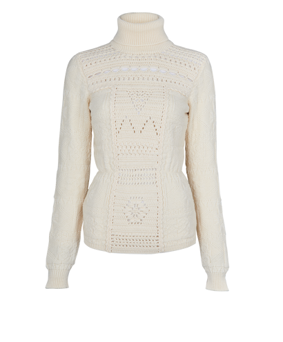 Prada Knitted Peplum Turtleneck, front view