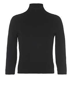 Prada Cropped Sweater, Cashmere, Black, 8, 2*