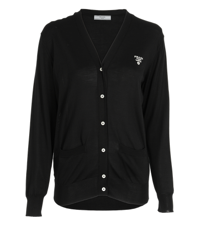 Prada Logo Cardigan, front view