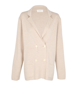 The Row Double-Breasted Cardigan, Wool/Silk, Beige, Sz M, 3*