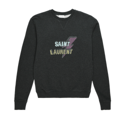 Saint Laurent Thunderbolt Sweatshirt, Men, Cotton, Grey, Sz XS, 2*