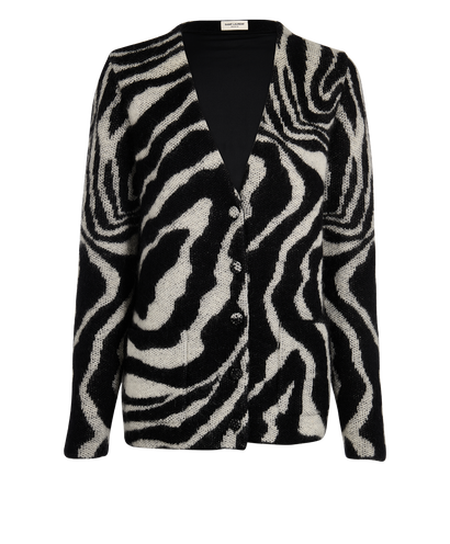 Saint Laurent Zebra Patterned Cardigan, front view