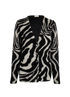 Saint Laurent Zebra Patterned Cardigan, front view