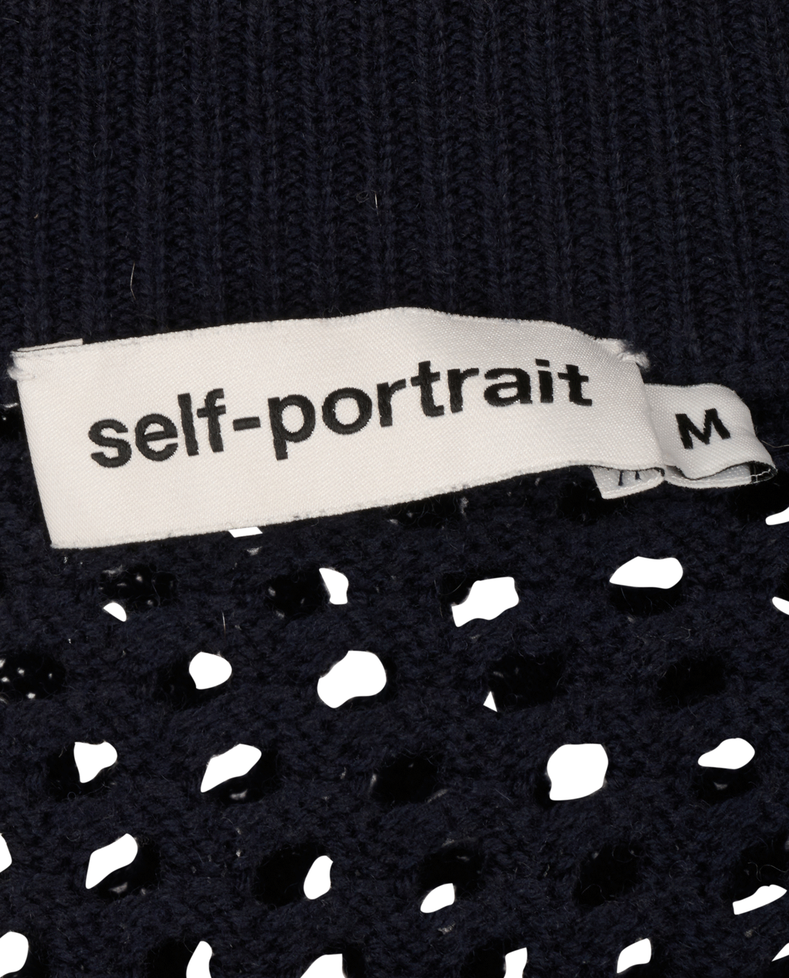 Self-Portrait Knitted Frill Sweater, &pound;80, Clothing, Navy/White, Wool, Other view