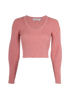 Self Portrait Cropped Jumper, &pound;70, Clothing, Pink, Cotton, Front view