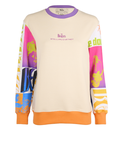 Stella McCartney The Beatles Sweatshirt, &pound;150, Clothing, Cream/Pink/Purple, Cotton, Front view
