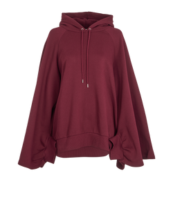 Stella McCartney Bell Sleeve Hoodie, Cotton, Burgundy, UK18, 2*