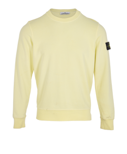Stone Island Logo Badge Crew Sweater, Mens, Cotton, Yellow, Sz S, 2*