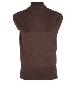 The Row High Neck Vest, Cashmere, Brown, SzS