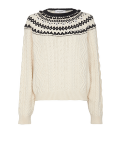 Valentino Foulard Archive Cable-knit Jumper, Wool, Cream, Sz M, 3*