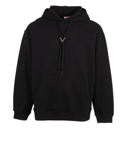 Valentino VLogo Hoodie, &pound;250, Clothing, Black, Cotton, Front view