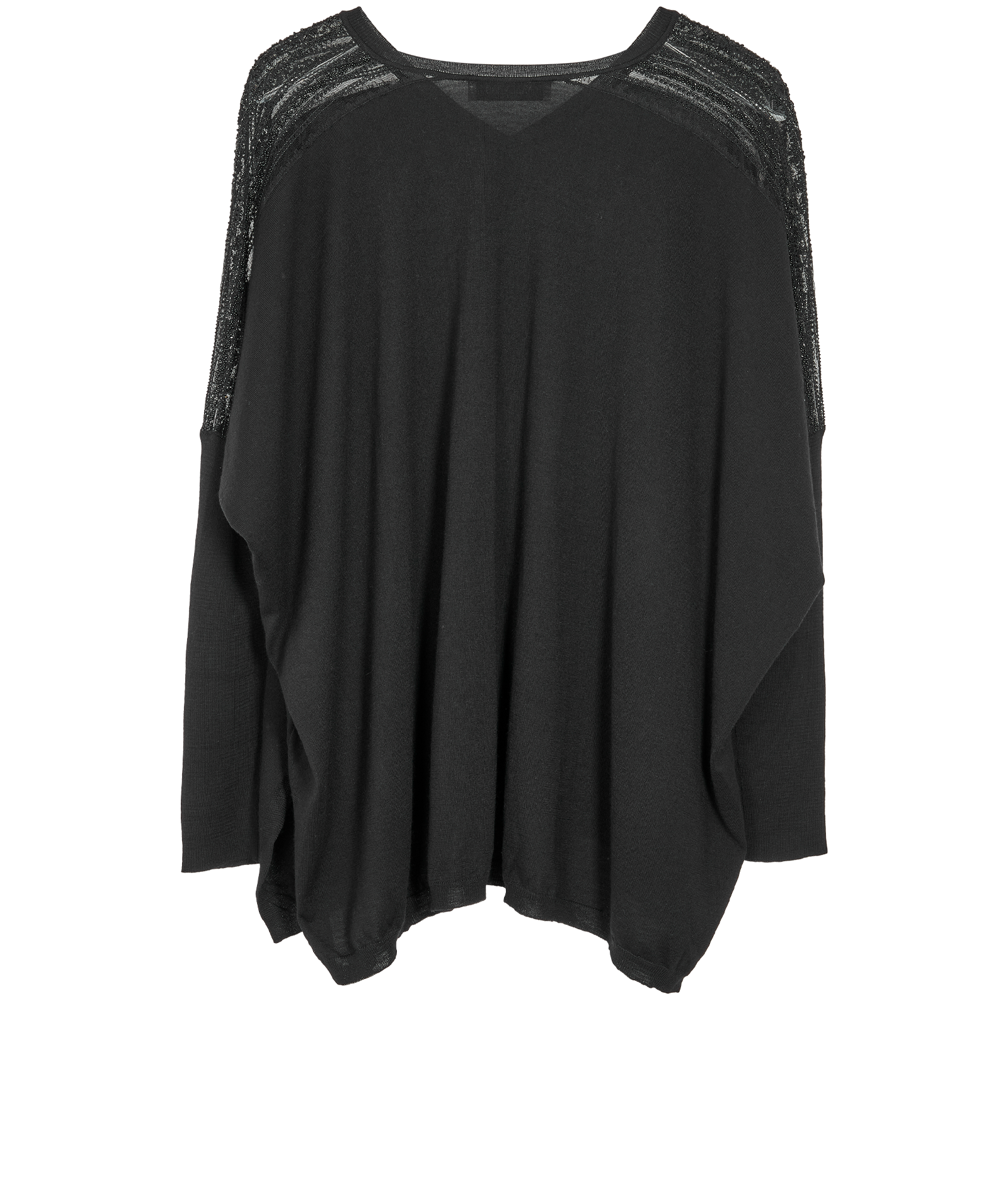 Valentino V-Neck Beaded Jumper, &pound;110, Clothing, Black, Wool, Back view
