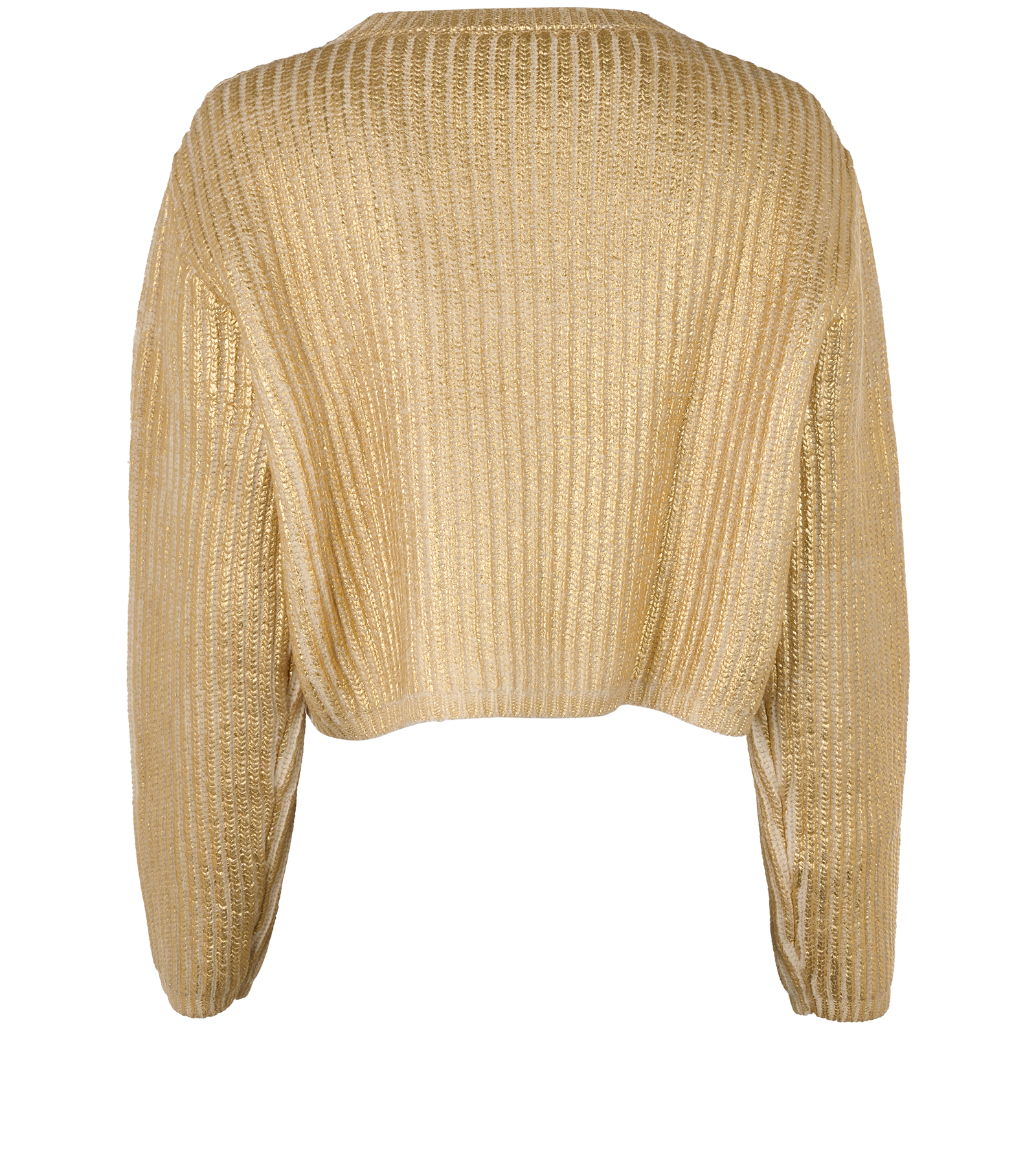 Valentino Ribbed Cropped Jumper, &pound;195, Clothing, Gold, Wool, Back view