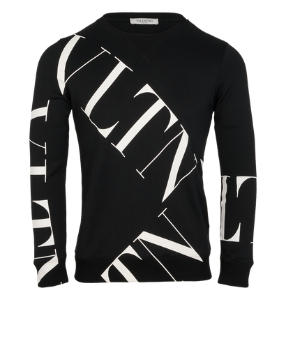 Valentino VLTN Logo Jumper, &pound;195, Clothing, Black, Cotton, Front view