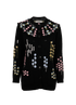 Valentino Garavani Pointelle Knit Cardigan, &pound;195, Clothing, Black, Wool, Front view