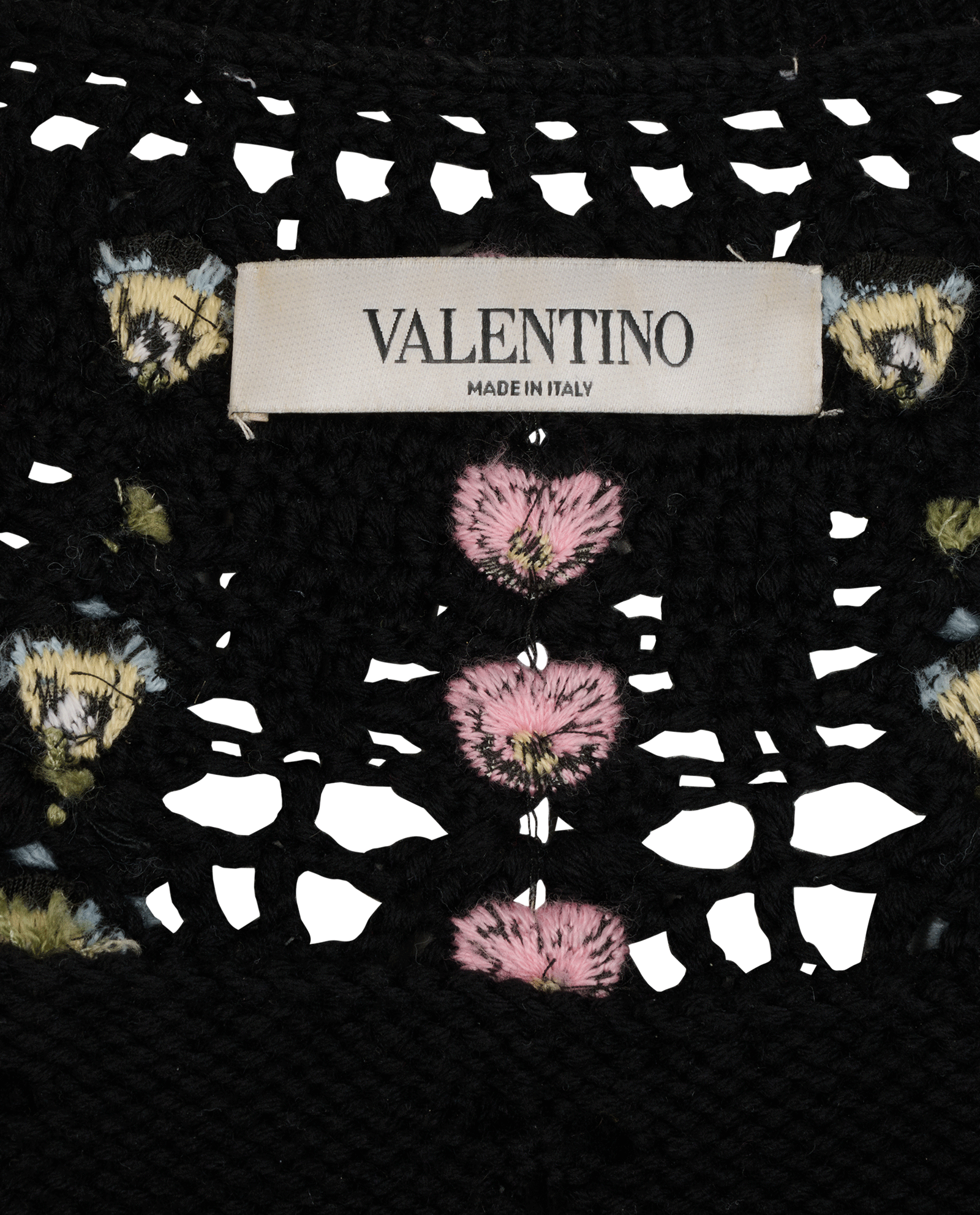 Valentino Garavani Pointelle Knit Cardigan, &pound;195, Clothing, Black, Wool, Other view