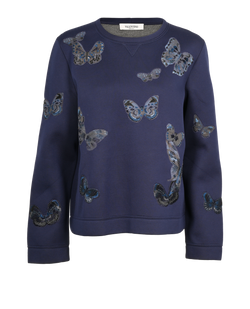 Valentino Butterfly Sweatshirt, Modal, Blue, Sz XL, 2*