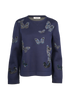 Valentino Butterfly Sweatshirt, &pound;180, Clothing, Blue, Modal, Front view