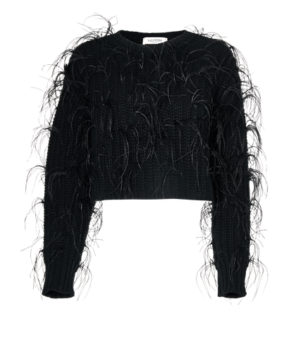 Valentino Cropped Feather Jumper, front view