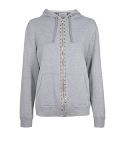 Valentino Rockstud Zip up Hoodie, Cotton, Grey, Sz M, 2*