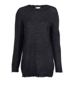 REDValentino Distressed Collar Jumper, Mohair, Black, Sz XS, 3*