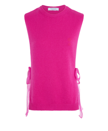 Valentino Side Tie Vest, &pound;250, Clothing, Pink, Cashmere, Front view