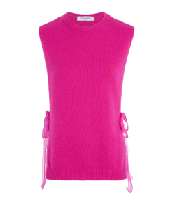 Valentino Side Tie Vest, Cashmere, Pink, UK10, 3*