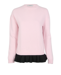 Valentino Ruffled Jumper, Virgin Wool/Cashmere, Black/Pink, Sz M, 2*