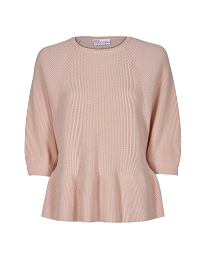 REDValentino Knitted Long Sleeve Cropped Sweater, front view