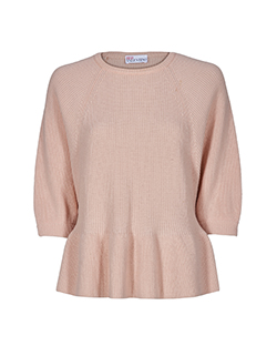 REDValentino Knitted Long Sleeve Cropped Sweater, Wool, Pink, UK 8