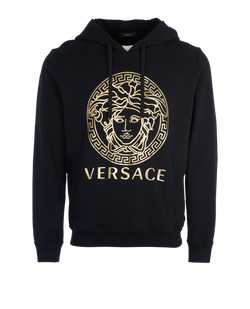 Versace Medusa Hoodie, Mens, Cotton, Black, Sz S, 2*