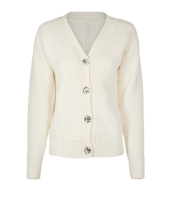 Victoria Victoria Beckham AW18 Cardigan, Viscose, White, Sz S, 3*