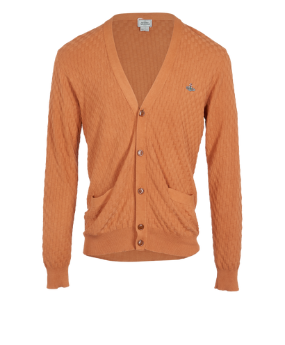 Vivienne Westwood Check Cardigan, &pound;95, Clothing, Orange, Cotton, Front view