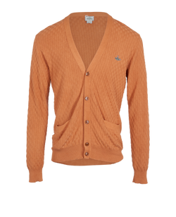 Vivienne Westwood Check Cardigan, Mens, Cotton, Orange, Sz L, 2*