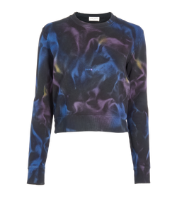 Saint Laurent Tie Dye Sweater, Cotton, Blue/Purple, Sz L, 2*